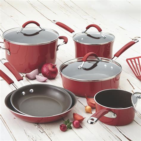 Bộ Xoong Chảo Rachael Ray Cucina Hard Porcelain Enamel Nonstick