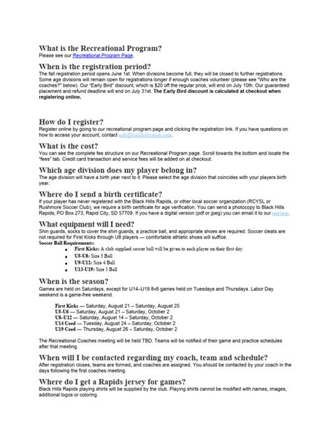 Fall Rec Faqs Pdf