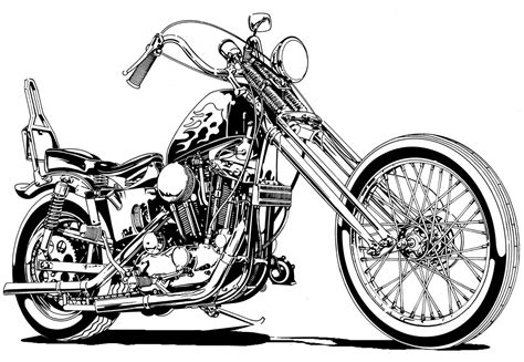 Motorcycle Drawing Chopper Motorcycle Harley Davidson Art