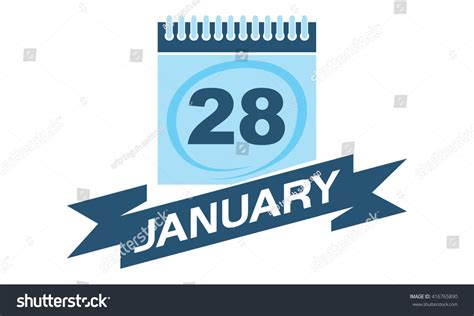 28 January Calendar Ribbon Stock Vector (Royalty Free) 416765890 ...