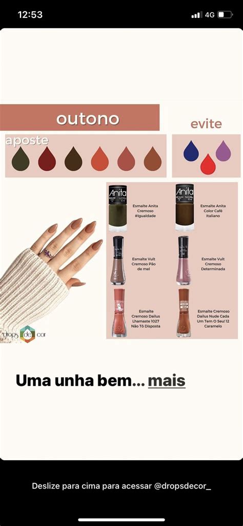 Pin de Malu Brandão em Maquiagem unhas Maquiagem de outono Cores de