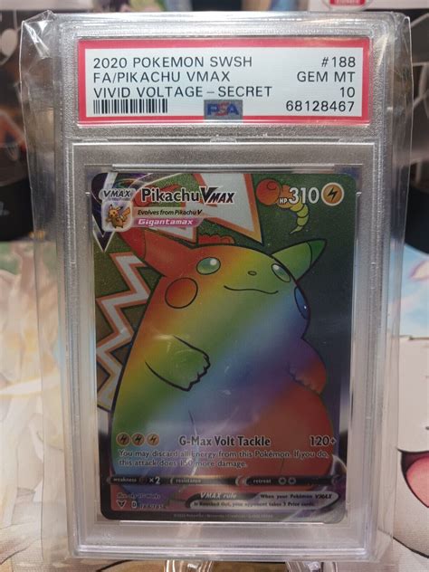 Mavin Psa Rainbow Pikachu Vivid Voltage Full Art Vmax Secret