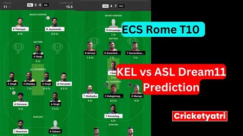 Kel Vs Asl Dream Prediction In Hindi Dream Team Fantasy Cricket