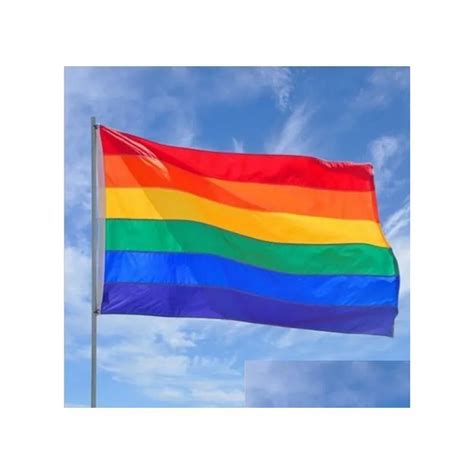 Rainbow Rainbow Rainbow Flag Banner 3x5ft 90x150cm Polyester Color For Gay Lesbian And Lgbtq