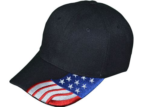 Wholesale Patriotic Baseball Hats Usa Flag Embroidered On Bill Bk