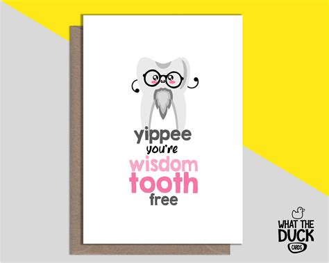 Funny Cute Handmade Get Well Soon Greetings Card For Wisdom Etsy Uk