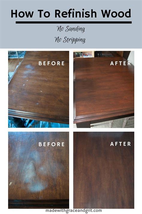 How To Refinish Wood Furniture Without Stripping Or Sanding Made With Grace And Grit