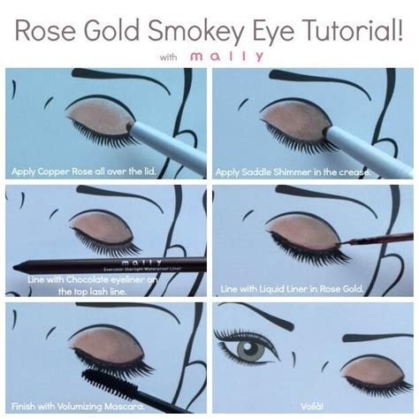 Rose Gold Smokey Eye Tutorial With Mally Smokey Eye Tutorial Gold