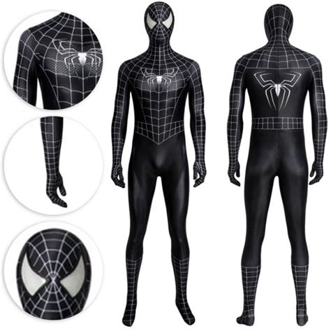 black spiderman costume suit for men