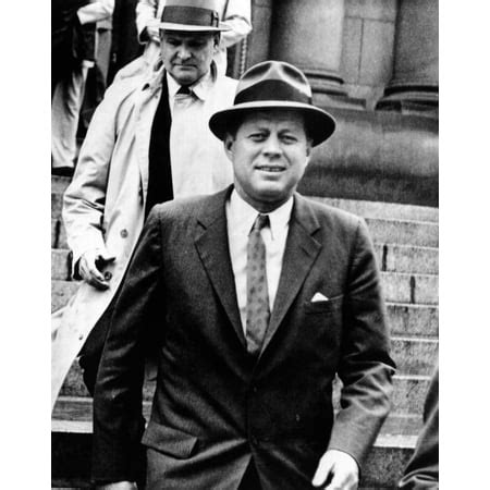 President Kennedy Wearing A Fedora. He Was Leaving St. Mathews ...