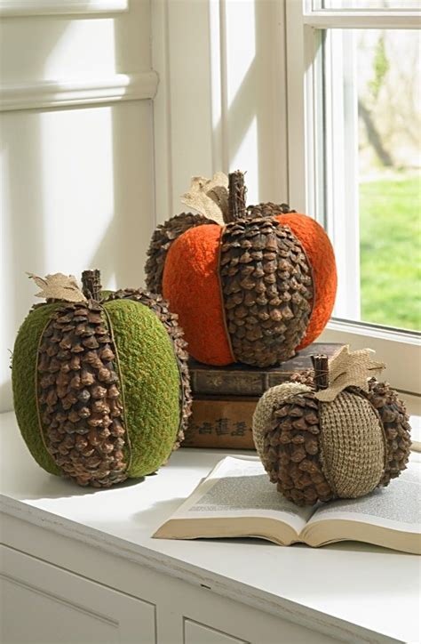 Harvest Pinecone Pumpkins Set Of Three Grandin Road Pumpkin