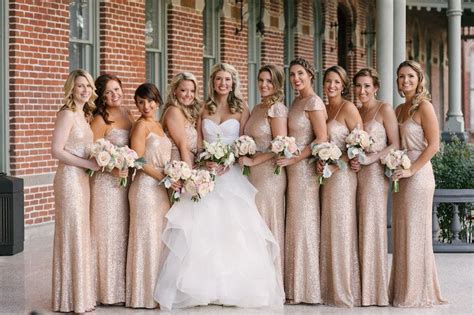 Elegant Rose Gold And Champagne Downtown Tampa Wedding The Tampa Club Ivory Bridesmaid