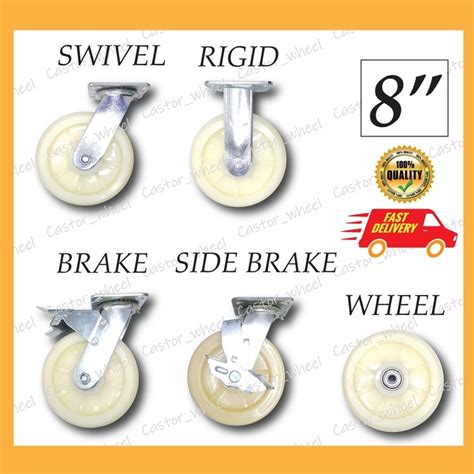 Mm Extra Heavy Duty Nylon Swivel Rigid Brake Castor Caster