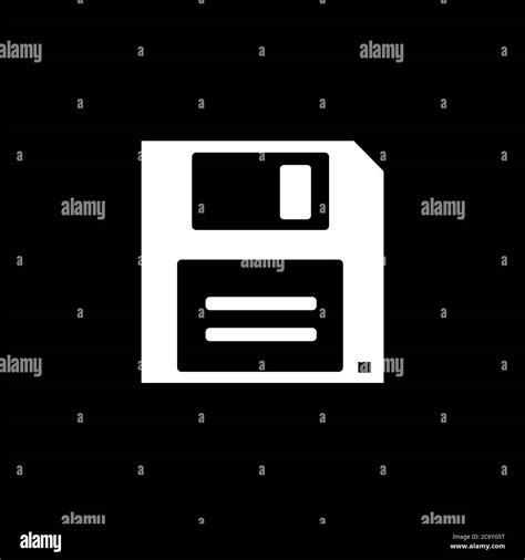 Floppy Disc Icon On Black Background Black Flat Style Vector