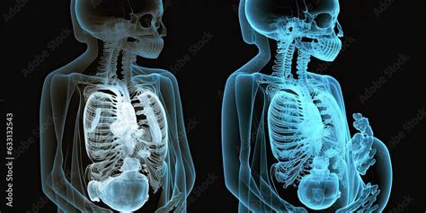 Pregnancy X Ray X Ray Of Pregnant Womans Pelvis And Fetus Generative Ai Stock Illustration