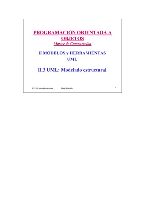 M Estructural Hujnkijmmj II UML Modelado Estructural Elena