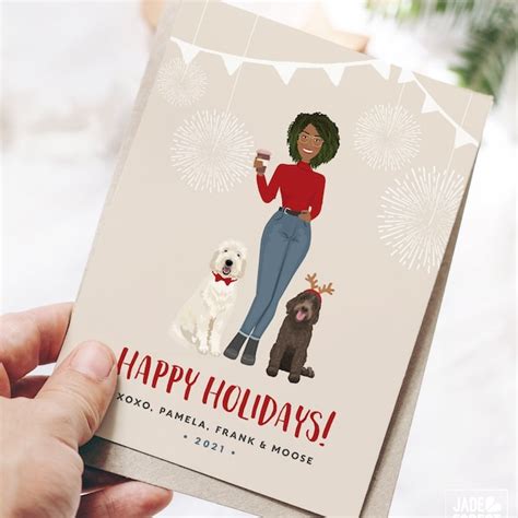 Personalized Cartoon Christmas Cards Etsy