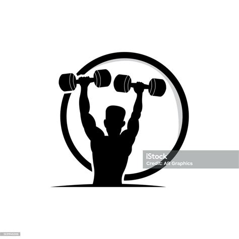 Gym Fitness Health Vector Muscle Workout Silhouette Design Fitness Club ...