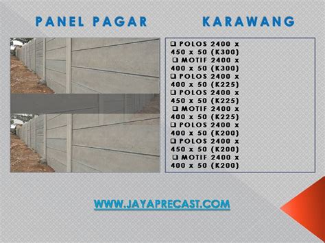 Harga Pagar Panel Beton Karawang Jayaprecast