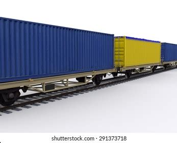 D Illustration Wagon Freight Train Containers Stock Illustration