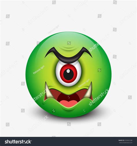 Cyclops Emoticon Smiley Emoji Vector Illustration Vector De Stock