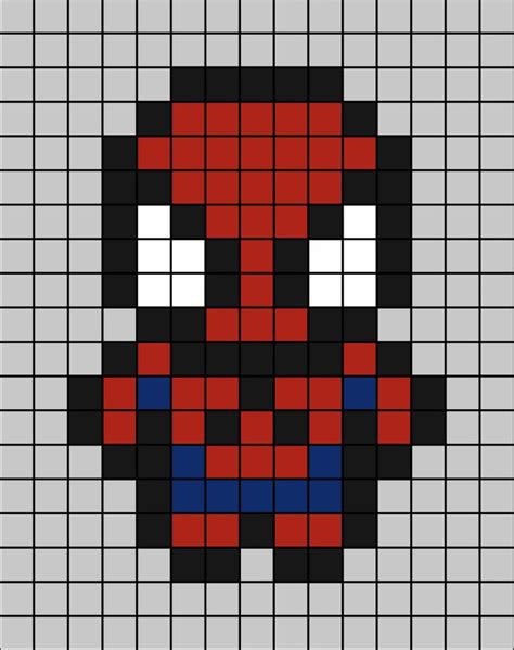 Spider Man Pixel Art Easy Pixel Art Pixel Art Pattern Pixel Art