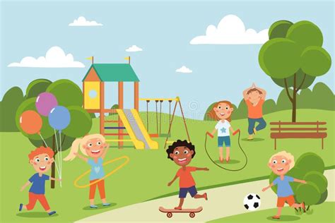 Kids Playing Outside Clipart