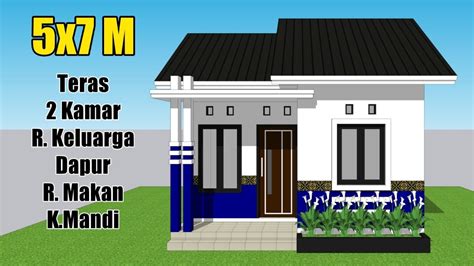 Desain Rumah Minimalis Sederhana 5x7 Meter Dengan 2 Kamar Tidur YouTube