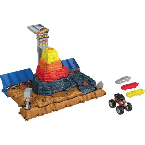Mattel Hot Wheels Monster Trucks Arena Smashers Bone Shaker Ultimate Crush Yard Playset HNB96