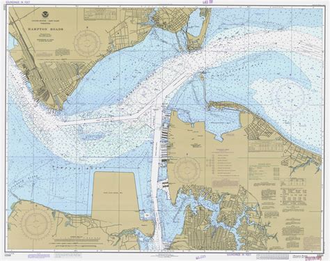 Hampton Roads 1984 Old Map Nautical Chart Ac Harbors 400 Virginia Old Maps