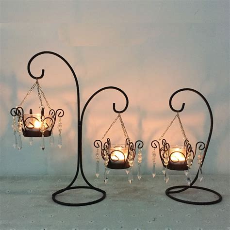 Glass Candleholder Vintage Moroccan Europe Style Tealight Holder Candle Stand Hanging Lantern