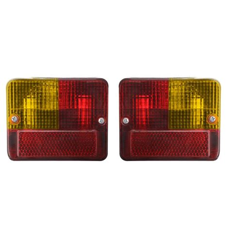 Apsmotiv Pair Of Turn Signal Assembly Halogen Rear Combination Light Tractor Fender Lights Flat