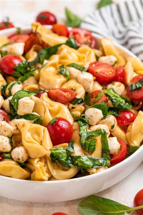 Easy Tortellini Caprese Pasta Salad With Balsamic Glaze Lemons Zest