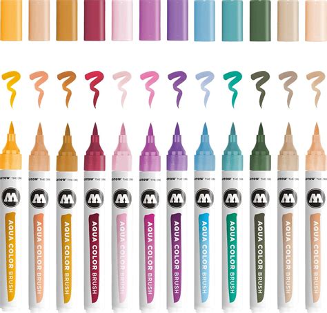 Molotow Aqua Color Brush Brush Pen Marker Basic Set 2 Pinsel Spitze