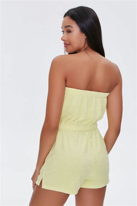 Terry Cloth Strapless Romper