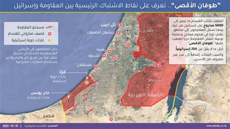 طوفان الأقصى نقاط الاشتباك الرئيسية بين المقاومة وإسرائيل إنفوغراف