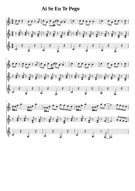 Ai Se Eu Te Pego Sheet Music For Piano Mixed Trio Musescore