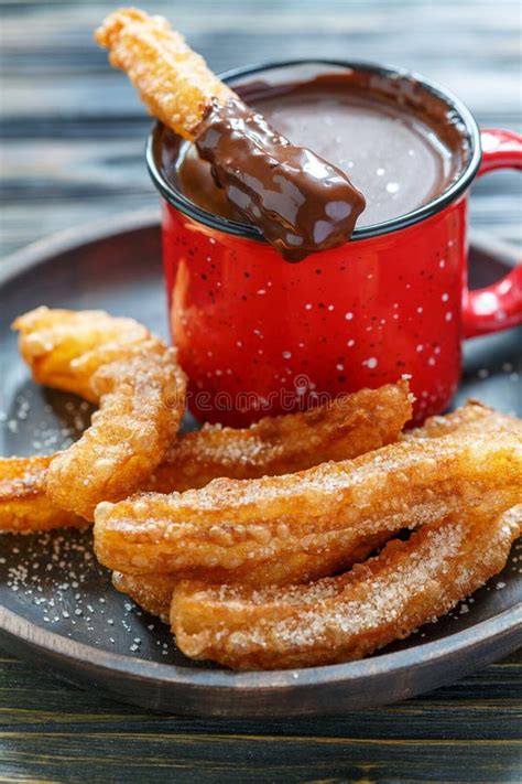 Churros With Hot Chocolate Stock Photo Image Of Cuisine Culture