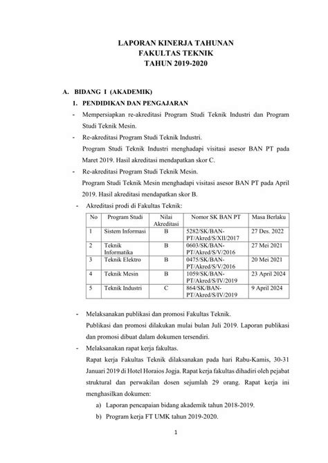 PDF LAPORAN KINERJA TAHUNAN FAKULTAS TEKNIK TAHUN DOKUMEN TIPS