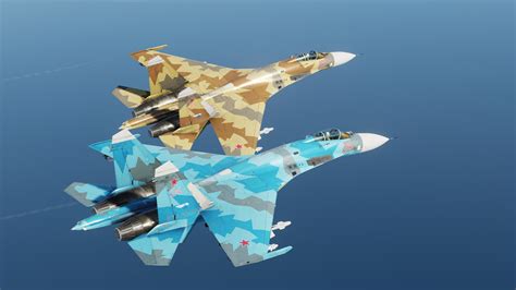 Su 27 Fractal Camo Blue Desert Custom Roughmet Upgrade V1 1