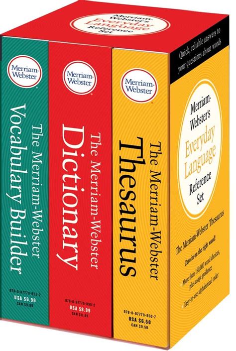 Merriam Websters Everyday Language Reference Set Includes The