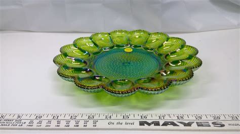 Carnival Glass Devilled Egg Plate