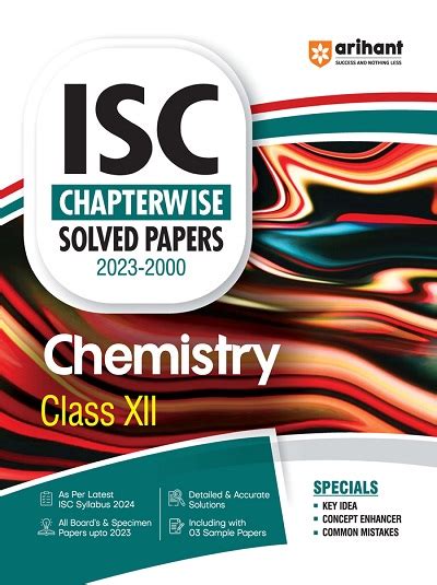 Isc Chapterwise Solved Papers 2023 2000 Chemistry Class Xii Class 12 Arihant Publications