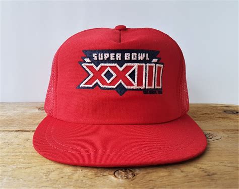 Vintage S Super Bowl Xxiii Football Trucker Hat Made In Usa Red