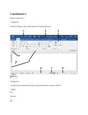 Cuestionario 1 Docx Cuestionario 1 Puntos Totales De 15 1 Pregunta 1