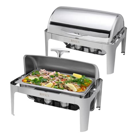 Buy Rovsun Pack Quart Roll Top Stainless Steel Chafing Dish Buffet