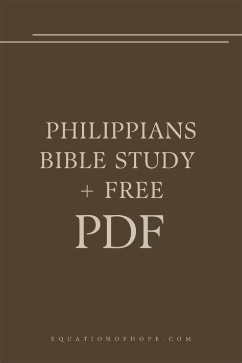 Philippians Bible Study + Free PDF Included - EQUATIONOFHOPE