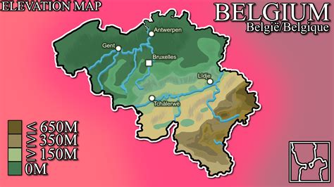 Elevation Map of Belgium (in meters) : r/Maps