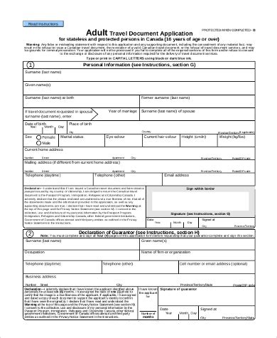 Free Sample Travel Document Forms In Pdf Ms Word