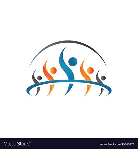 Abstract Together Unity People Community Logo Vector Image